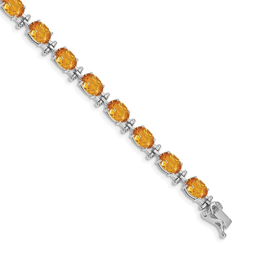 14k White Gold Citrine Bracelet