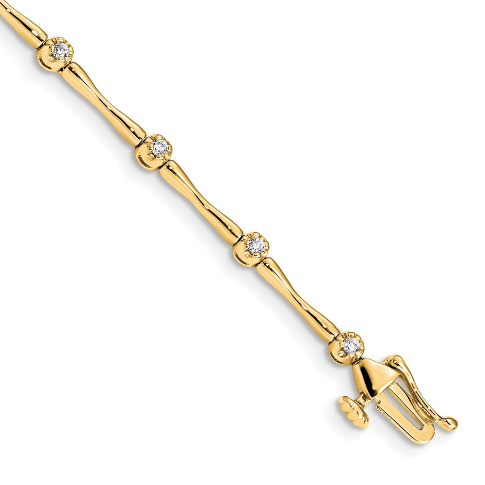 14k Polished Diamond Bracelet