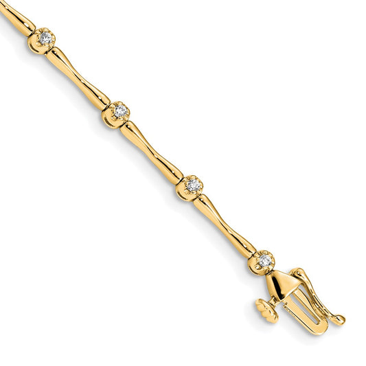 14k Polished Diamond Bracelet