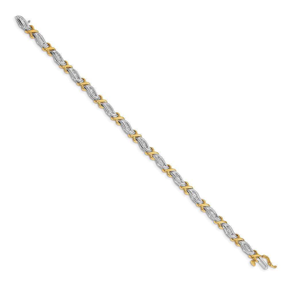 14k Two-Tone 1ct. Baguette Diamond Bracelet