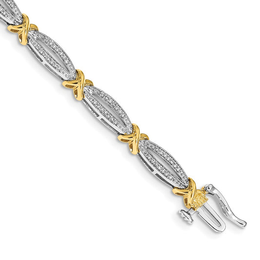 14k Two-tone Gold Diamond Bracelet