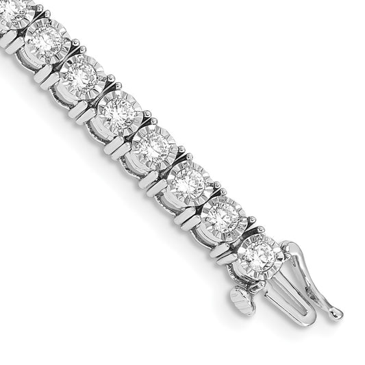 14k White Gold Illusion Setting Diamond Bracelet
