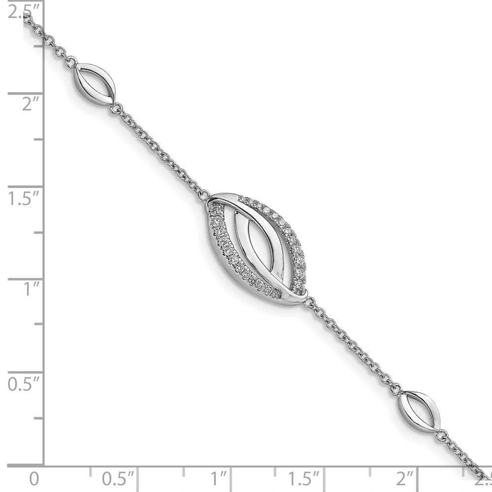14k White Gold Diamond 7in Bracelet