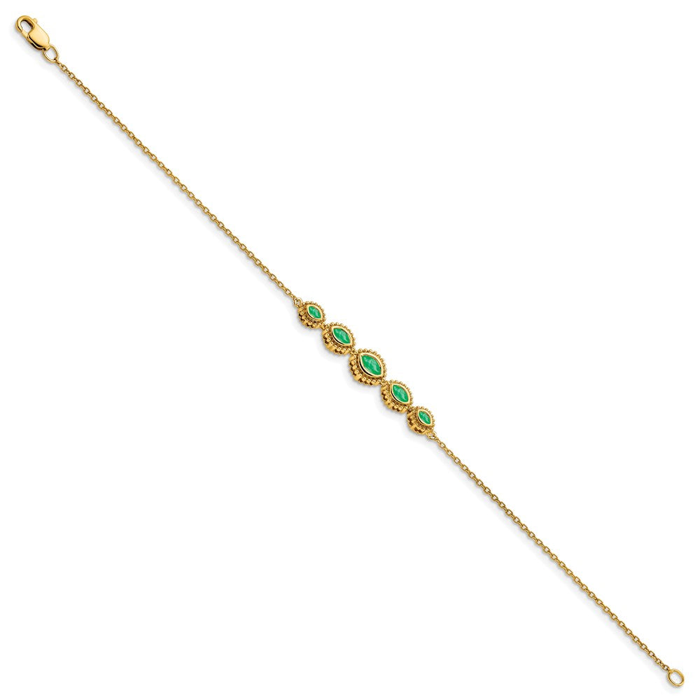 14k Marquise Emerald Bracelet