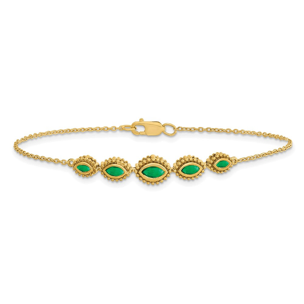 14k Marquise Emerald Bracelet