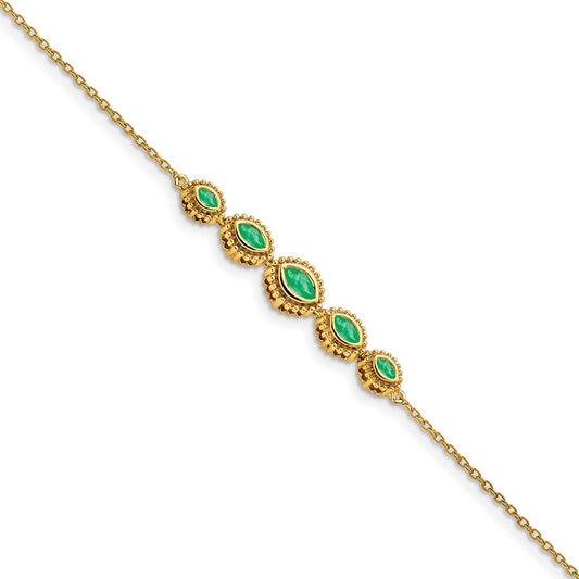 14k Marquise Emerald Bracelet
