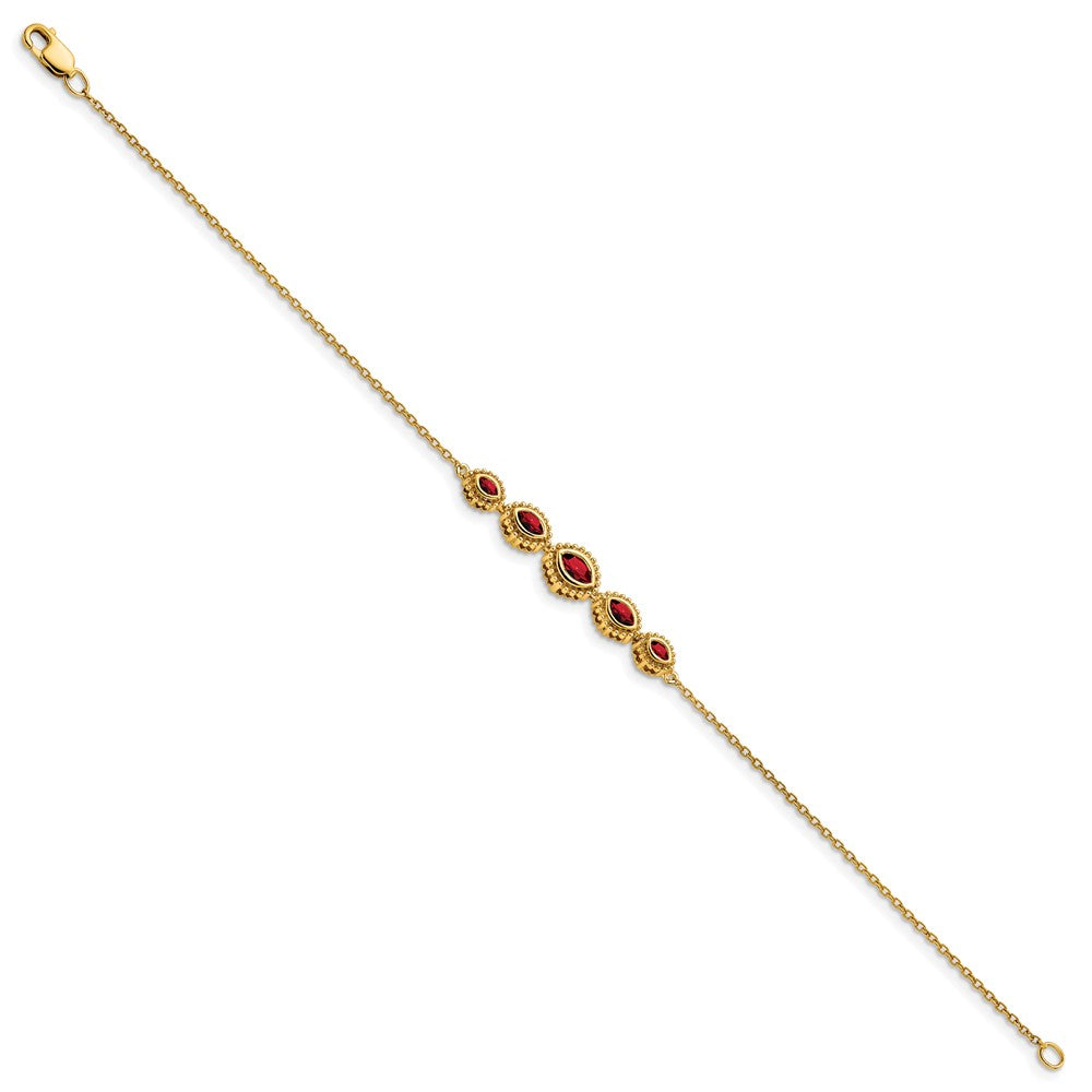 14k Marquise Garnet Bangle