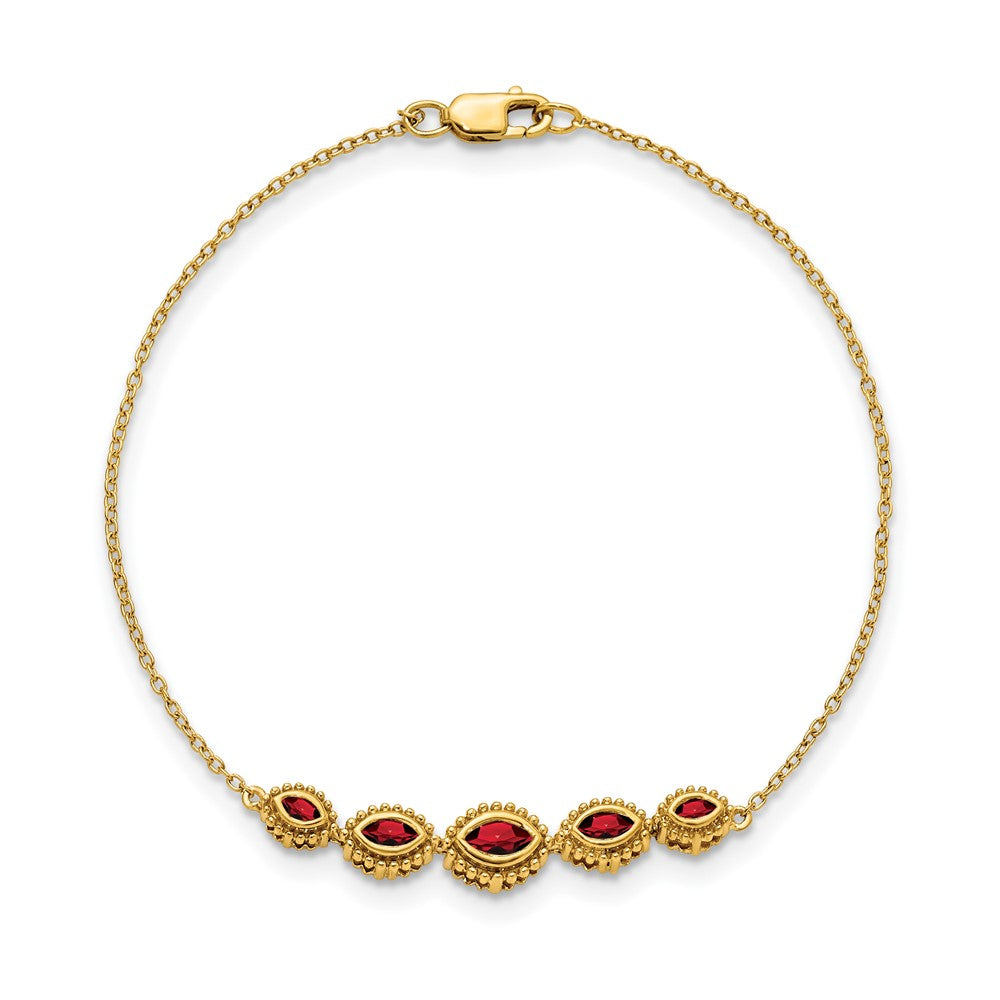 14k Marquise Garnet Bangle
