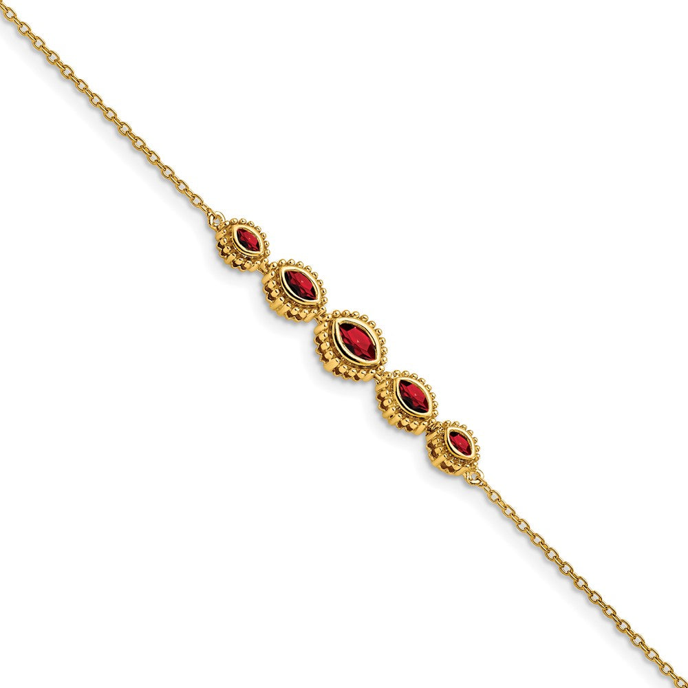14k Marquise Garnet Bangle