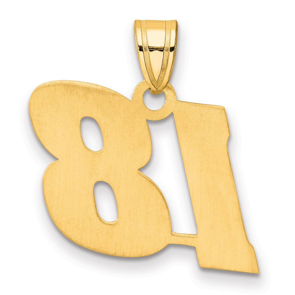 14k Polished Block Number 18 Pendant