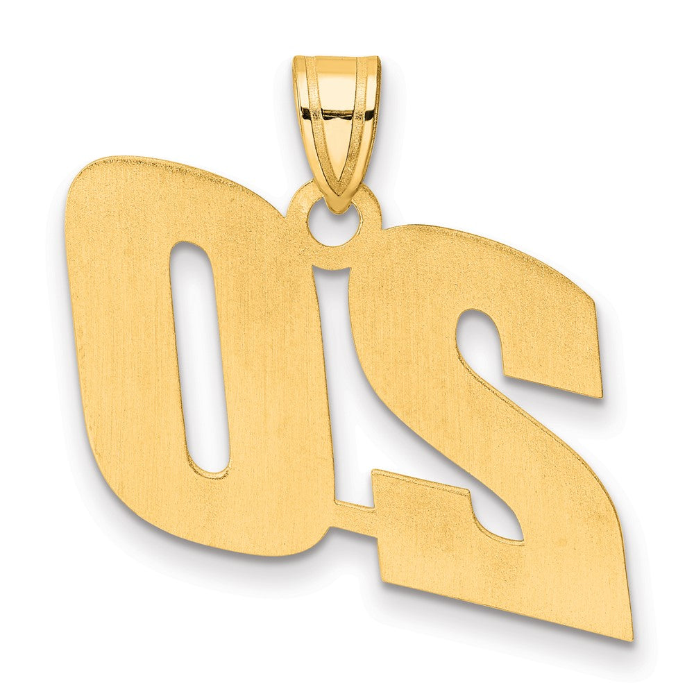14k Polished Block Number 20 Pendant