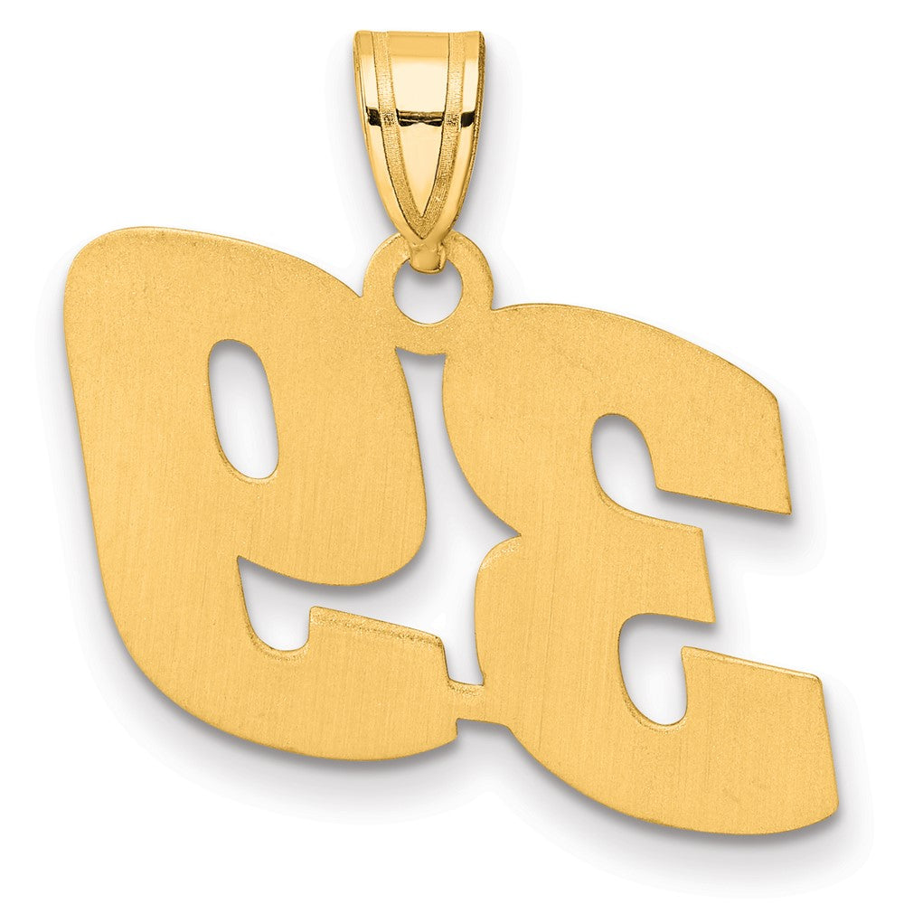 14k Polished Block Number 39 Pendant