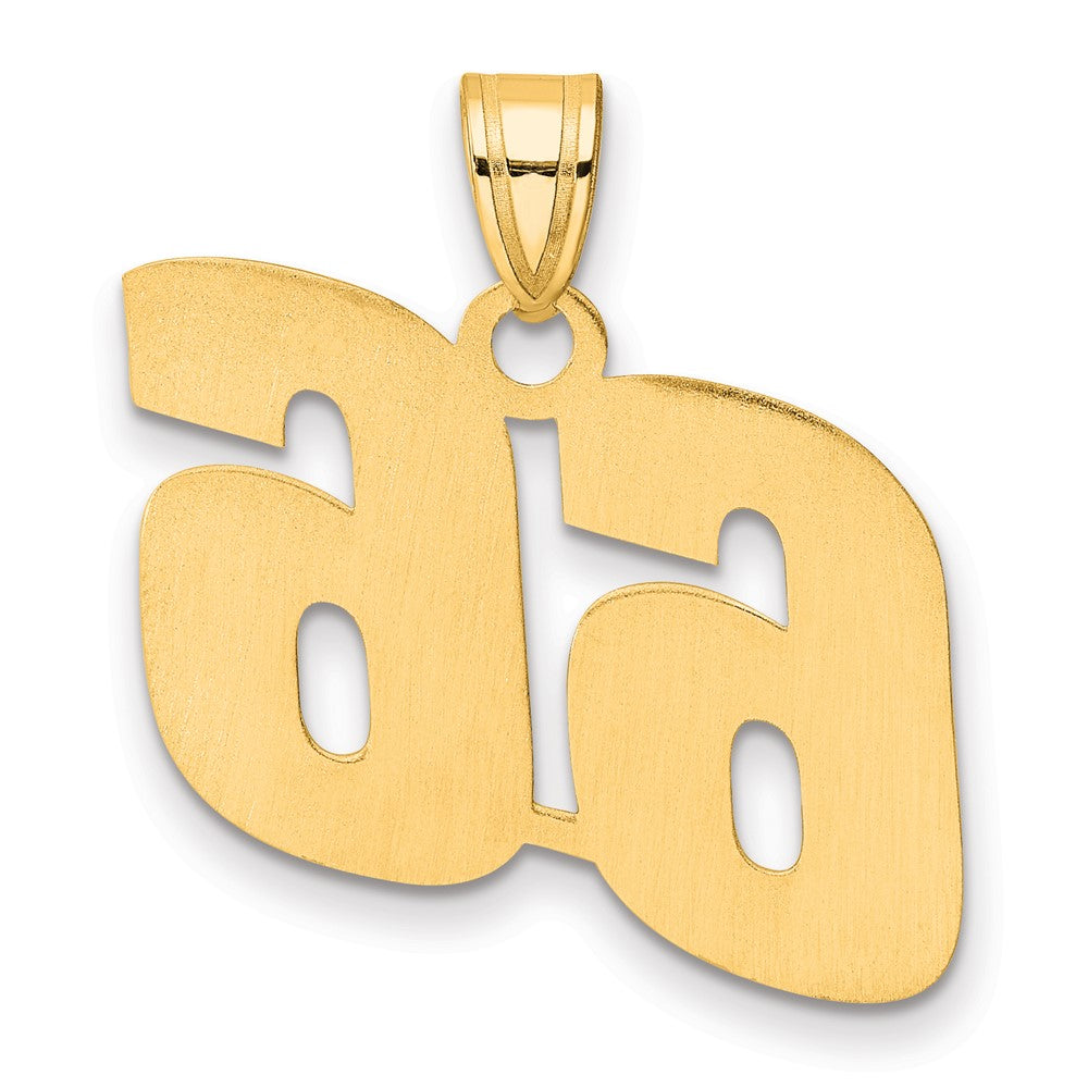 14k Polished Block Number 66 Pendant