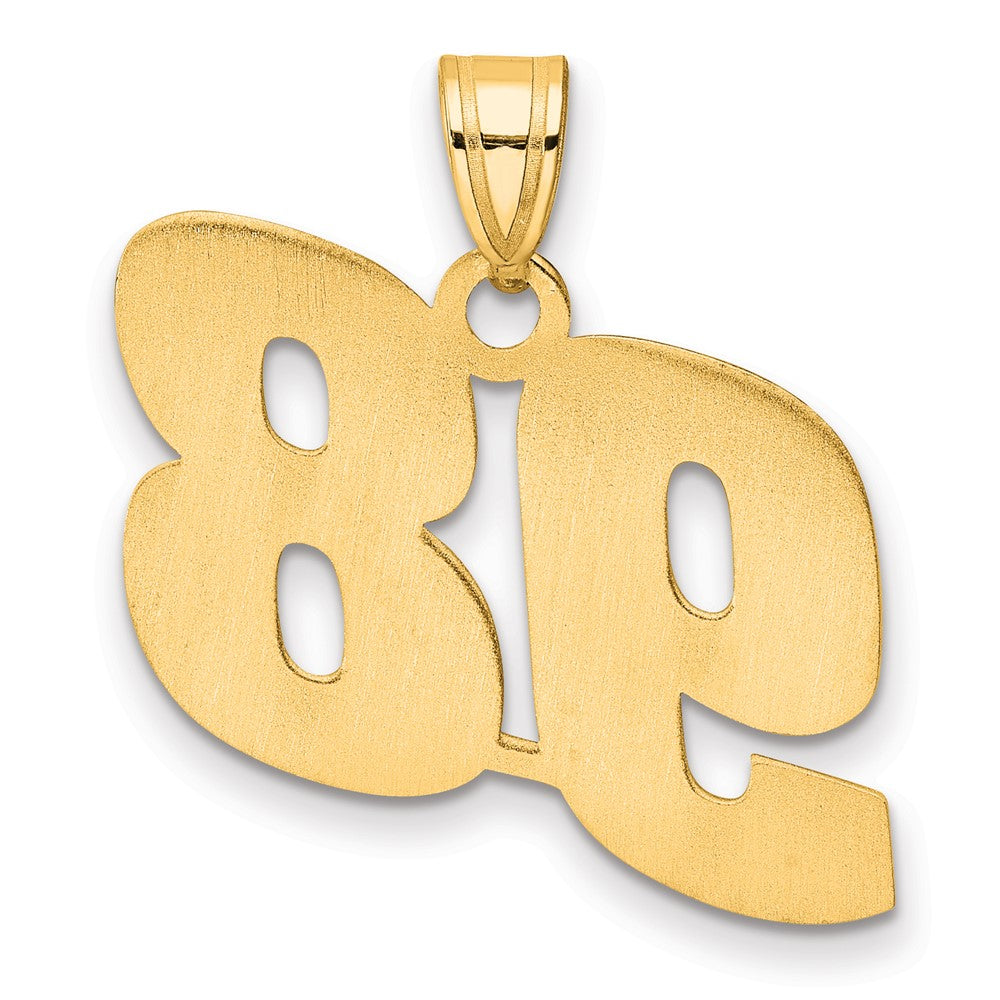 14k Polished Block Number 98 Pendant