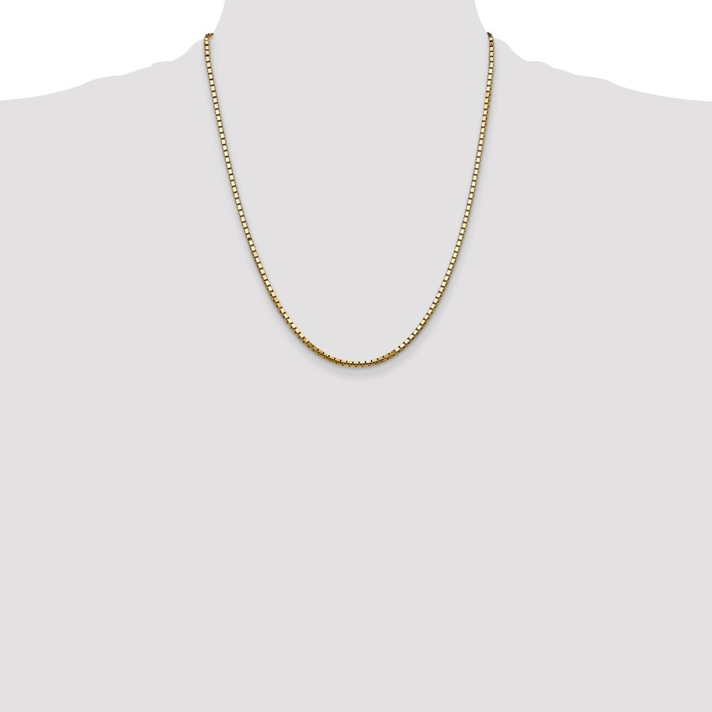14K 22 inch 2.5mm Box with Lobster Clasp Chain