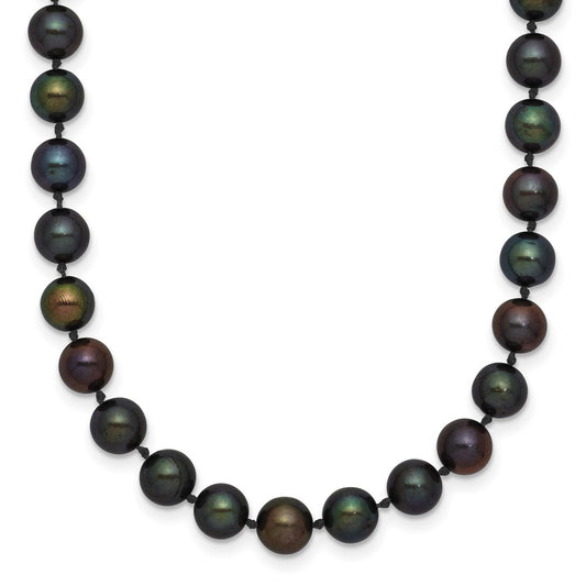 14k 5-6mm Black Near-Round Freshwater Cultured Pearl 20 inch Necklace