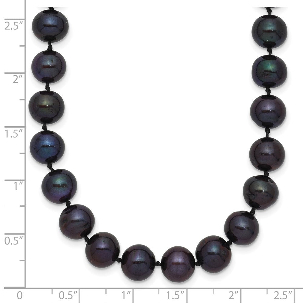 14k 7-8mm Black Near-Round Freshwater Cultured Pearl 16 inch Necklace