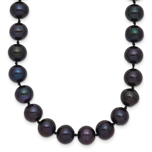 14k 7-8mm Black Near-Round Freshwater Cultured Pearl 20 inch Necklace