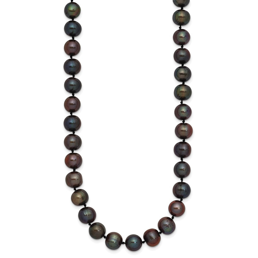 14k 8-9mm Black Near-Round Freshwater Cultured Pearl 18 inch Necklace