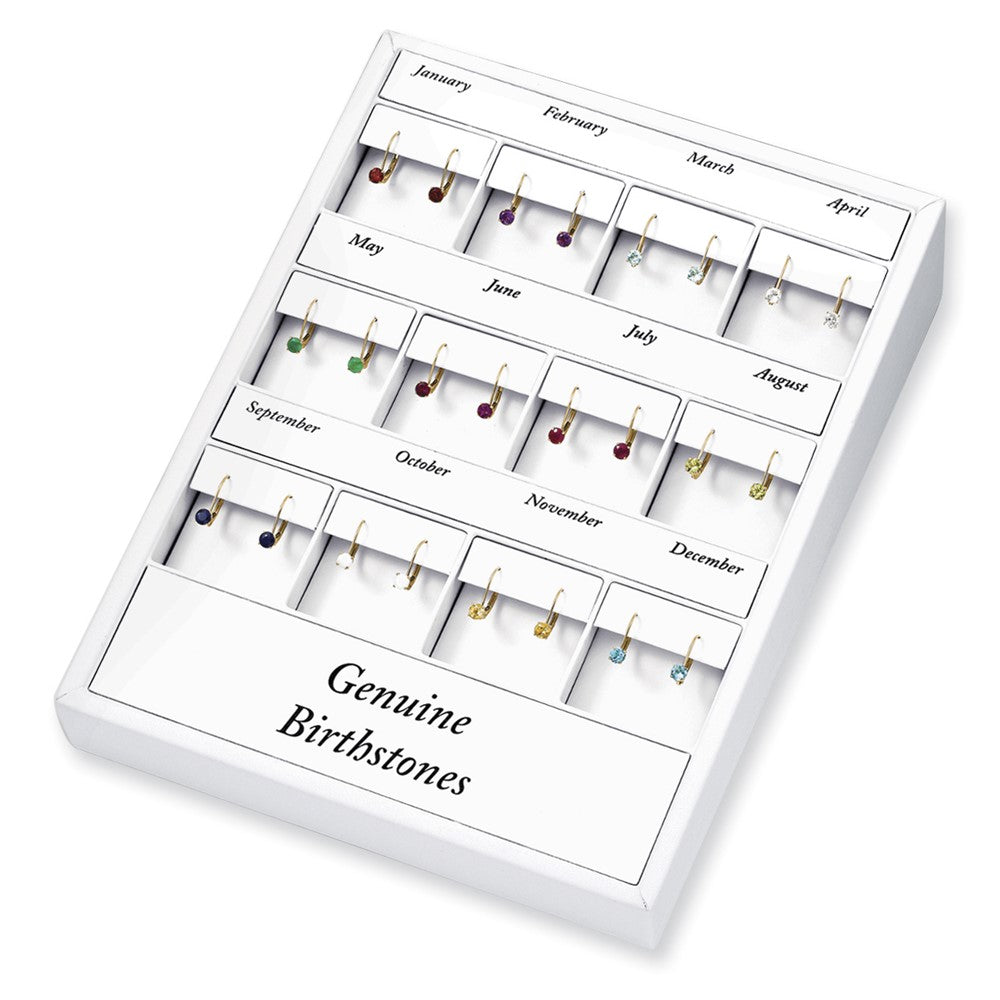 Leverback Display for Genuine Birthstone Series
