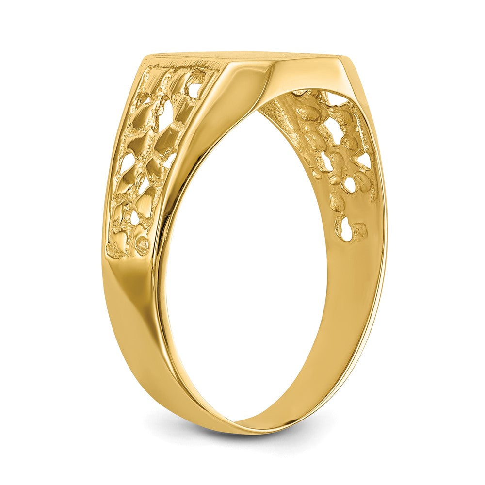 14k 9.0x10.5mm Open Back Men's Signet Ring
