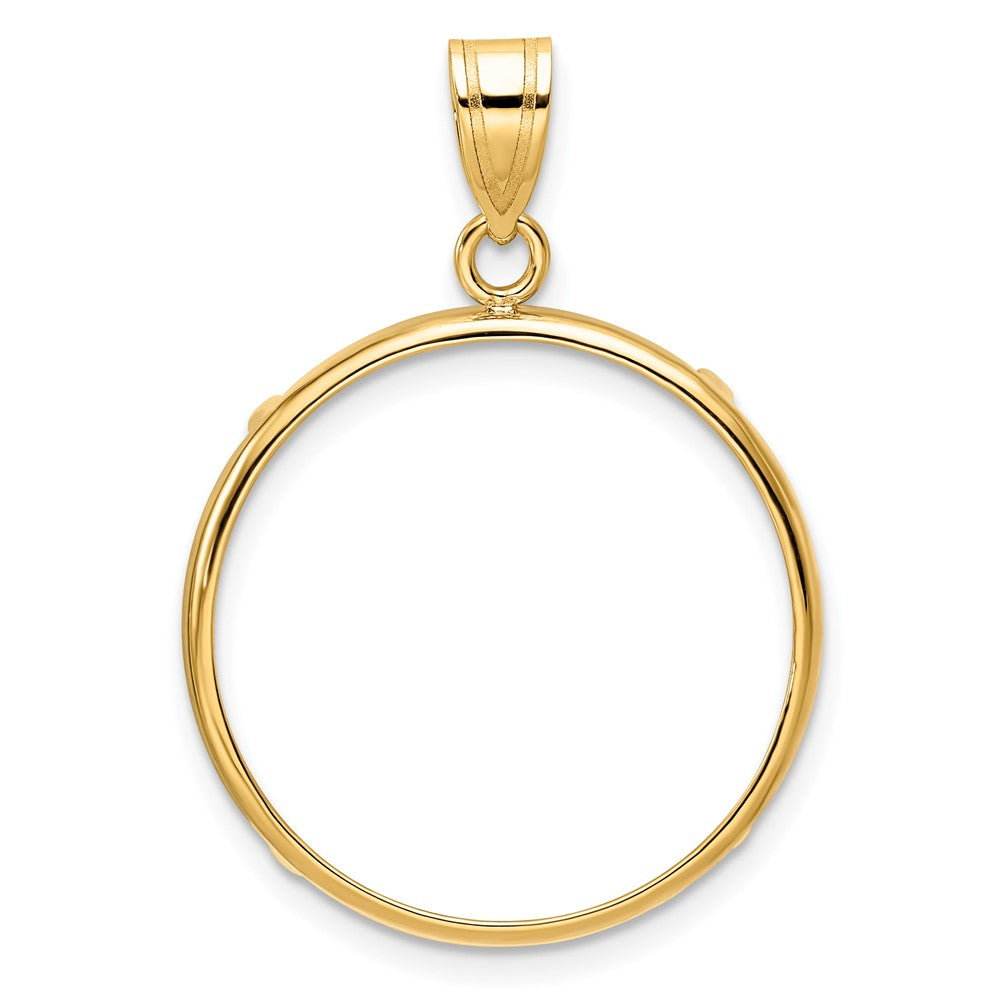 Wideband Distinguished Coin Jewelry 14k Polished 22.0mm Prong Coin Bezel Pendant