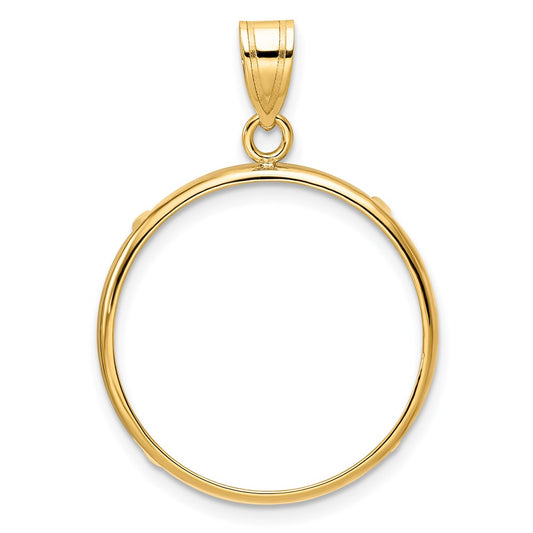 Wideband Distinguished Coin Jewelry 14k Polished 22.0mm Prong Coin Bezel Pendant