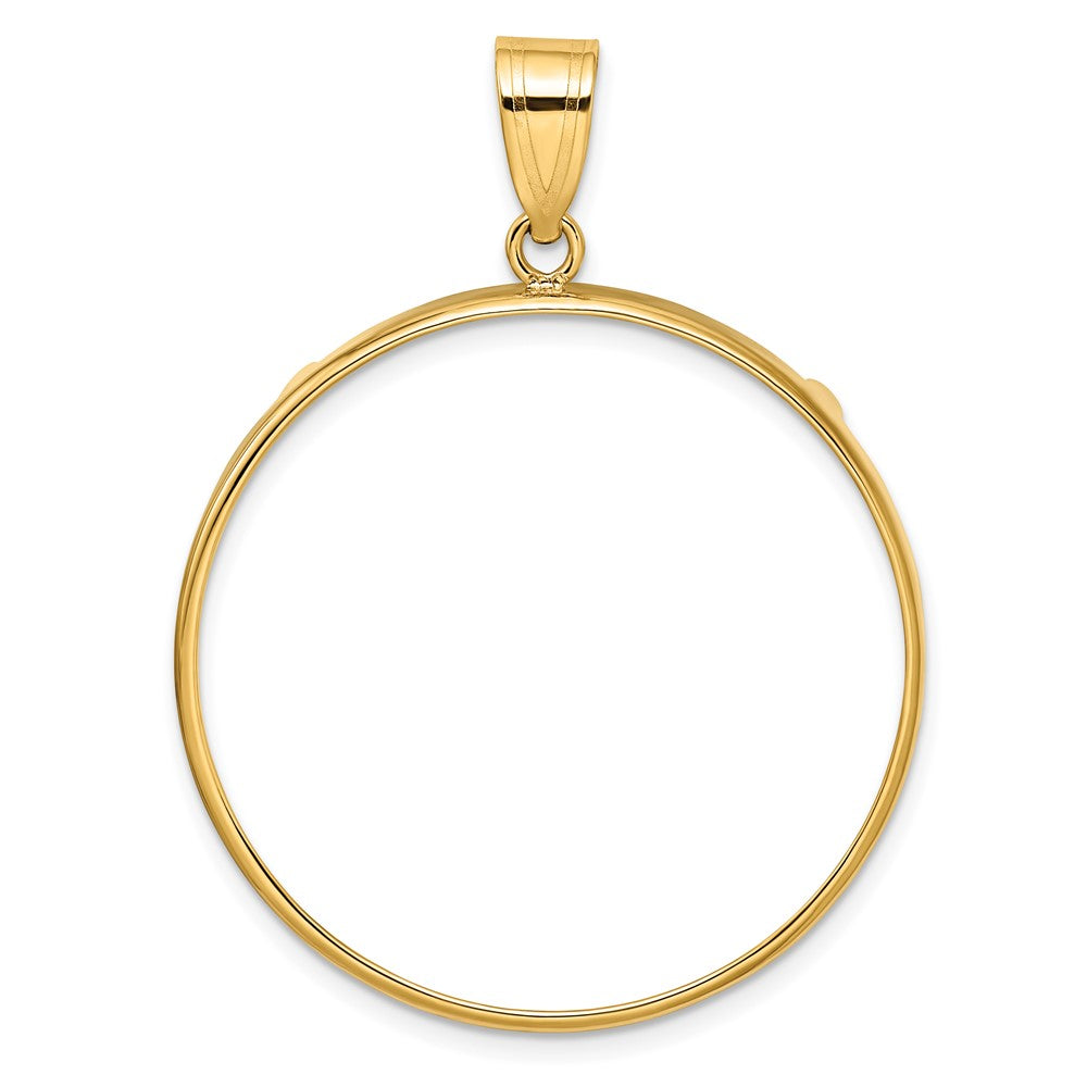 Wideband Distinguished Coin Jewelry 14k Polished 32.7mm Prong Coin Bezel Pendant