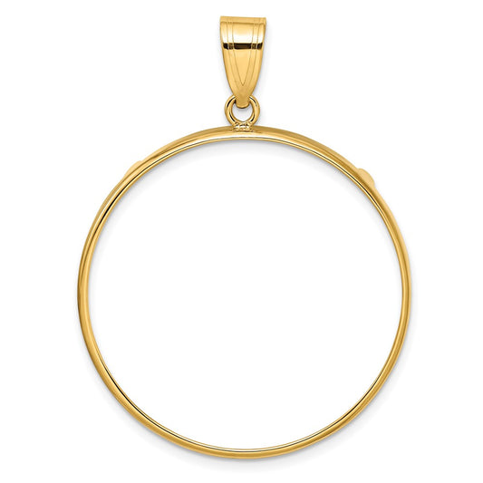 Wideband Distinguished Coin Jewelry 14k Polished 32.7mm Prong Coin Bezel Pendant