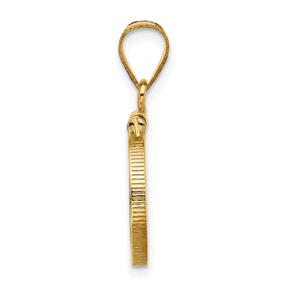 Wideband Distinguished Coin Jewelry 14k Polished 13.0mm x 1.1mm Screw Top Coin Bezel Pendant