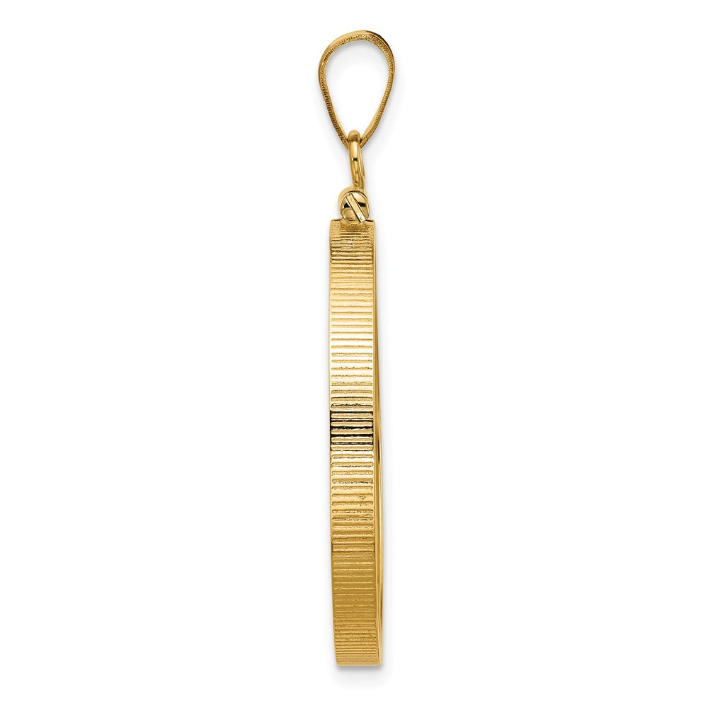 Wideband Distinguished Coin Jewelry 14k Polished 27.0mm x 2.35mm Screw Top Coin Bezel Pendant