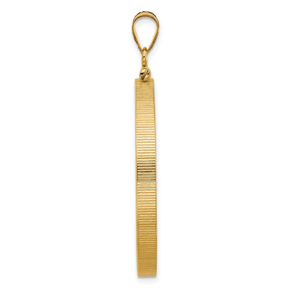 Wideband Distinguished Coin Jewelry 14k Polished 34.2mm x 2.85mm Screw Top Coin Bezel Pendant