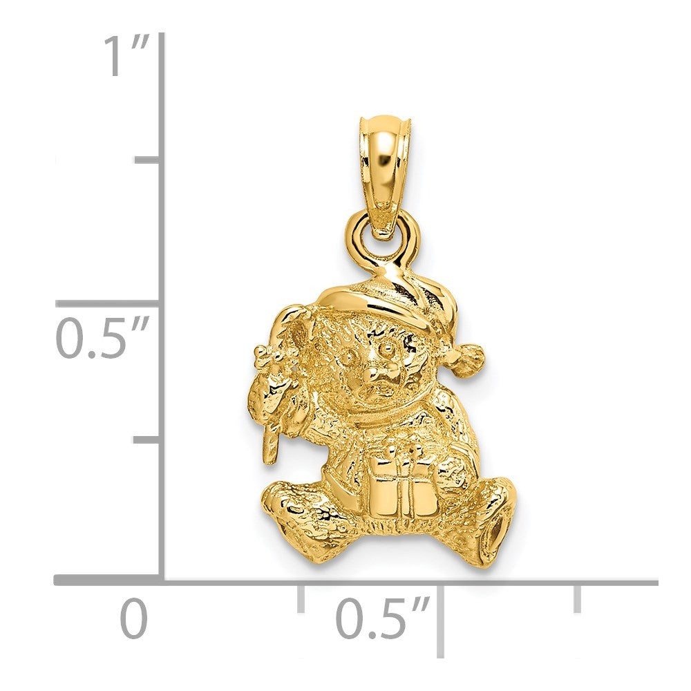 14k Polished 3-D Teddy Bear Charm