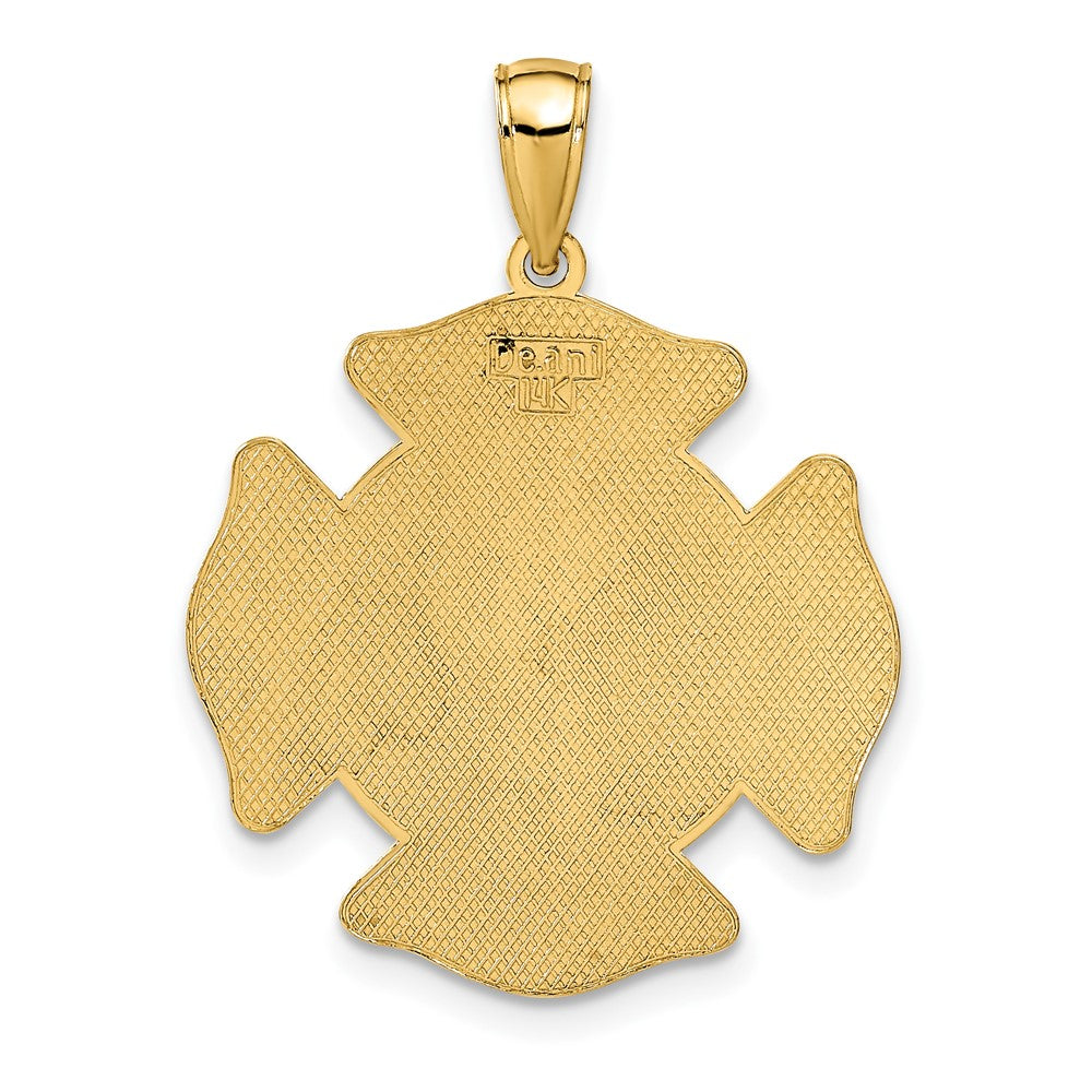 14k Large FD St. Florian Badge Pendant