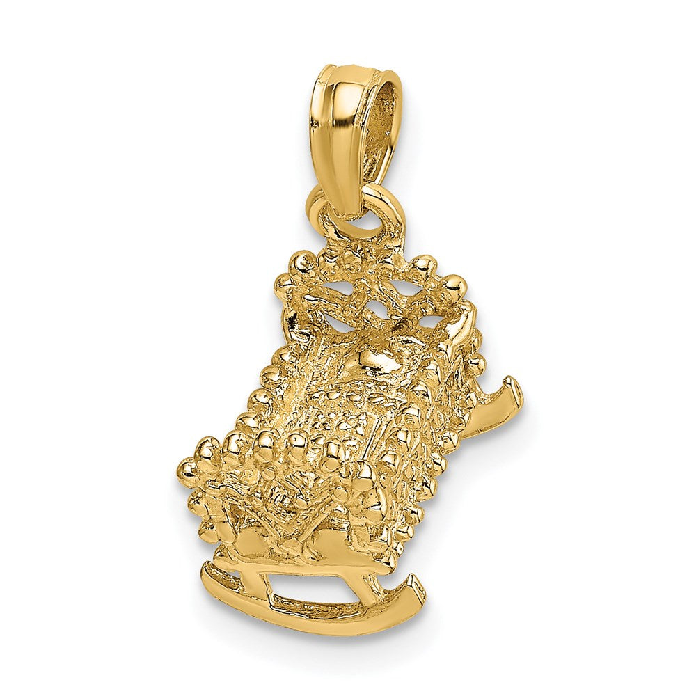 14k  3D Cradle Charm