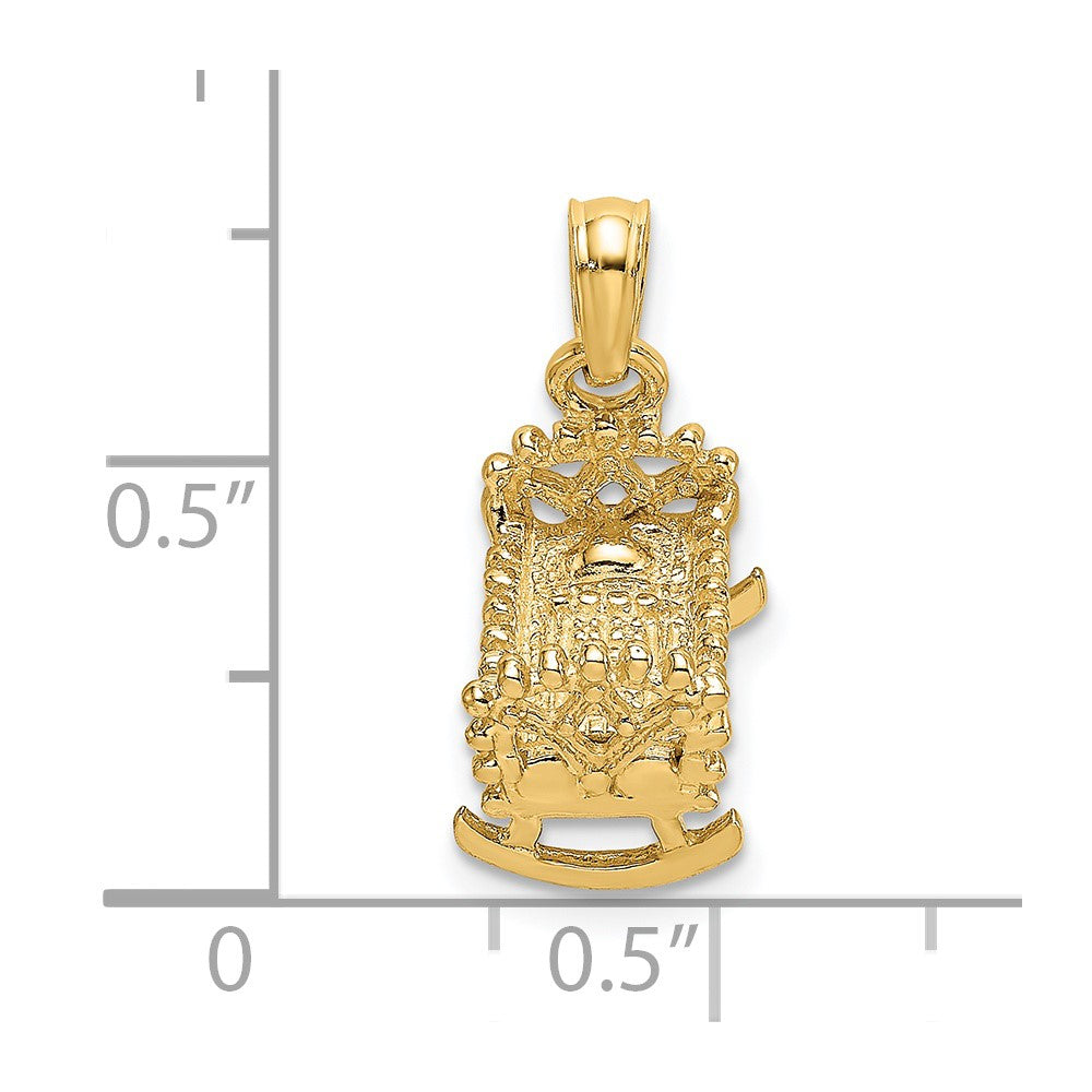 14k  3D Cradle Charm