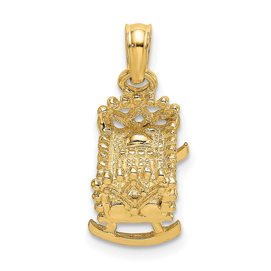 14k  3D Cradle Charm