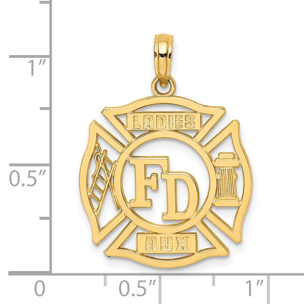 14k FD AUX in Shield Charm