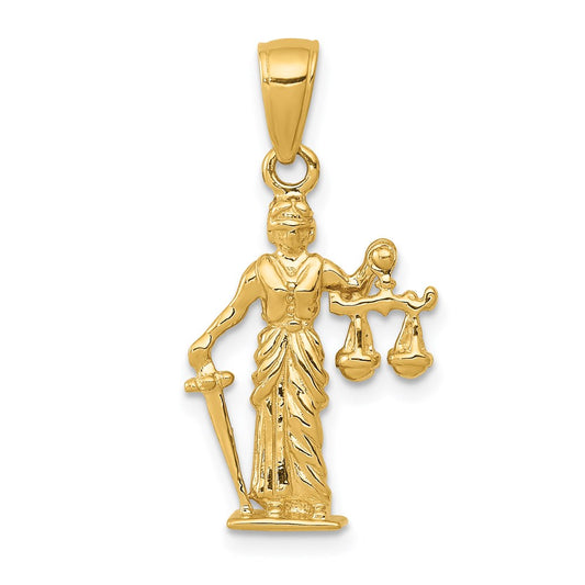 14k 3-D of Justice w/Moveable Scales Pendant