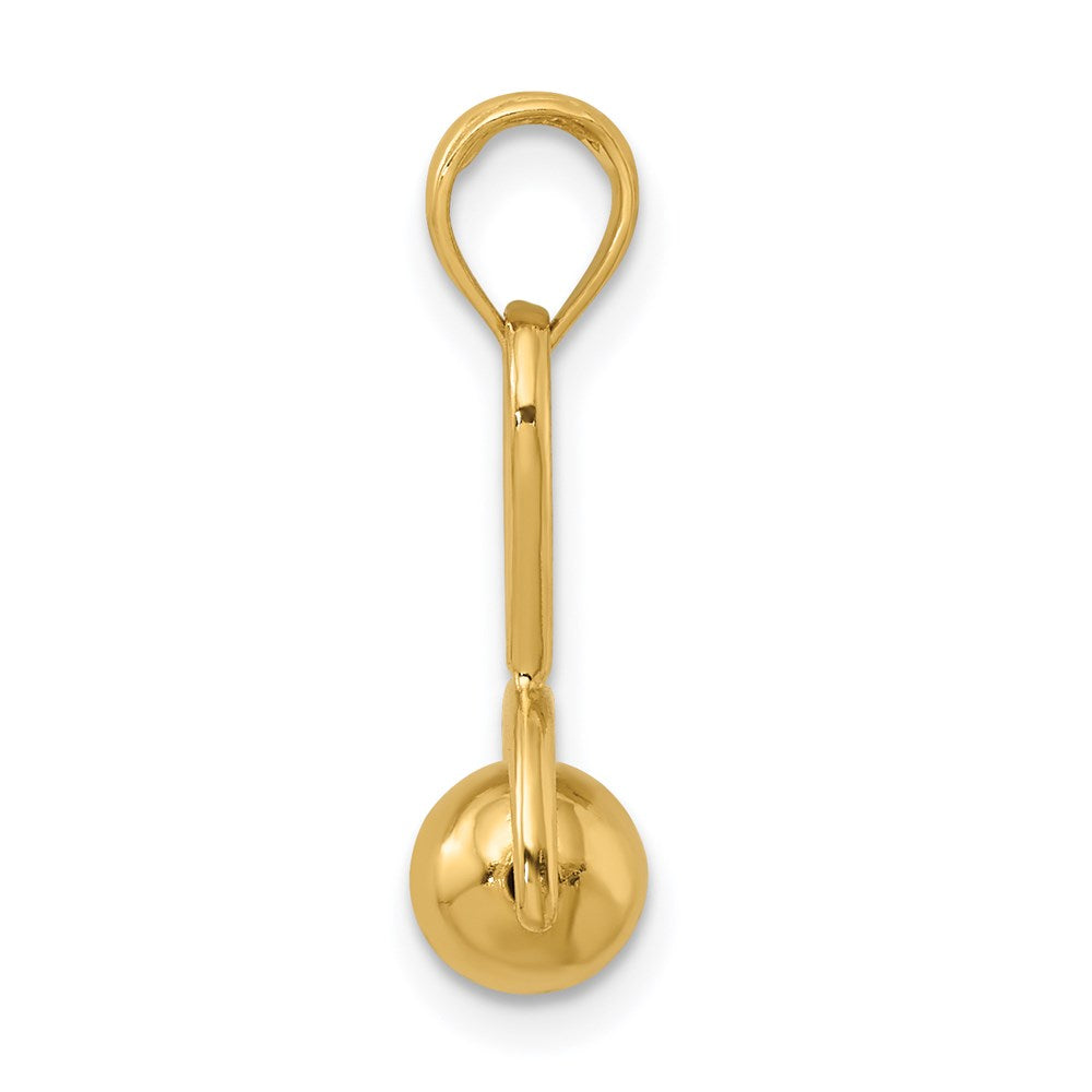 14k 3-D Rattle with Moveable Ball Charm