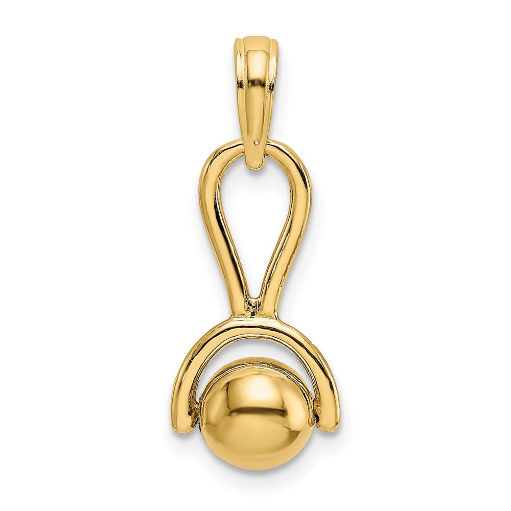 14k 3-D Rattle with Moveable Ball Charm