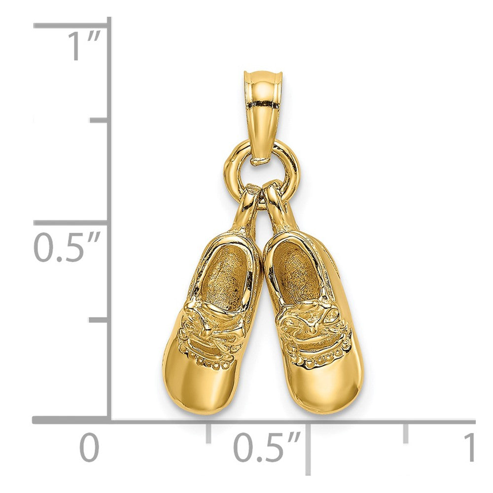 14k 3-D Moveable Booties Charm