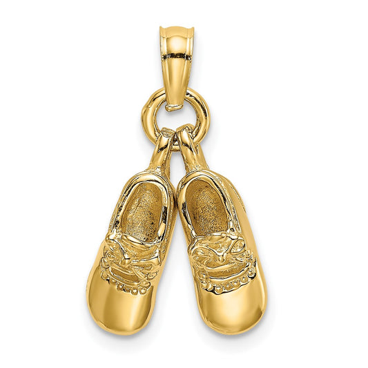 14k 3-D Moveable Booties Charm