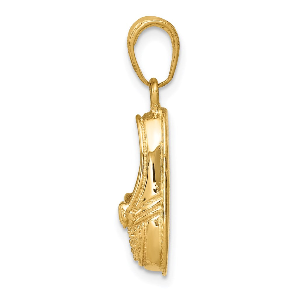 14k 3-D Shoe with Bow Pendant