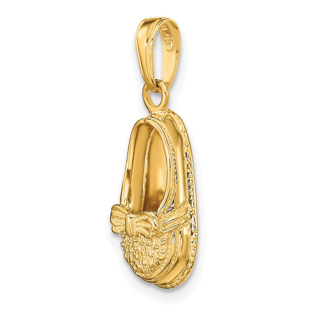 14k 3-D Shoe with Bow Pendant