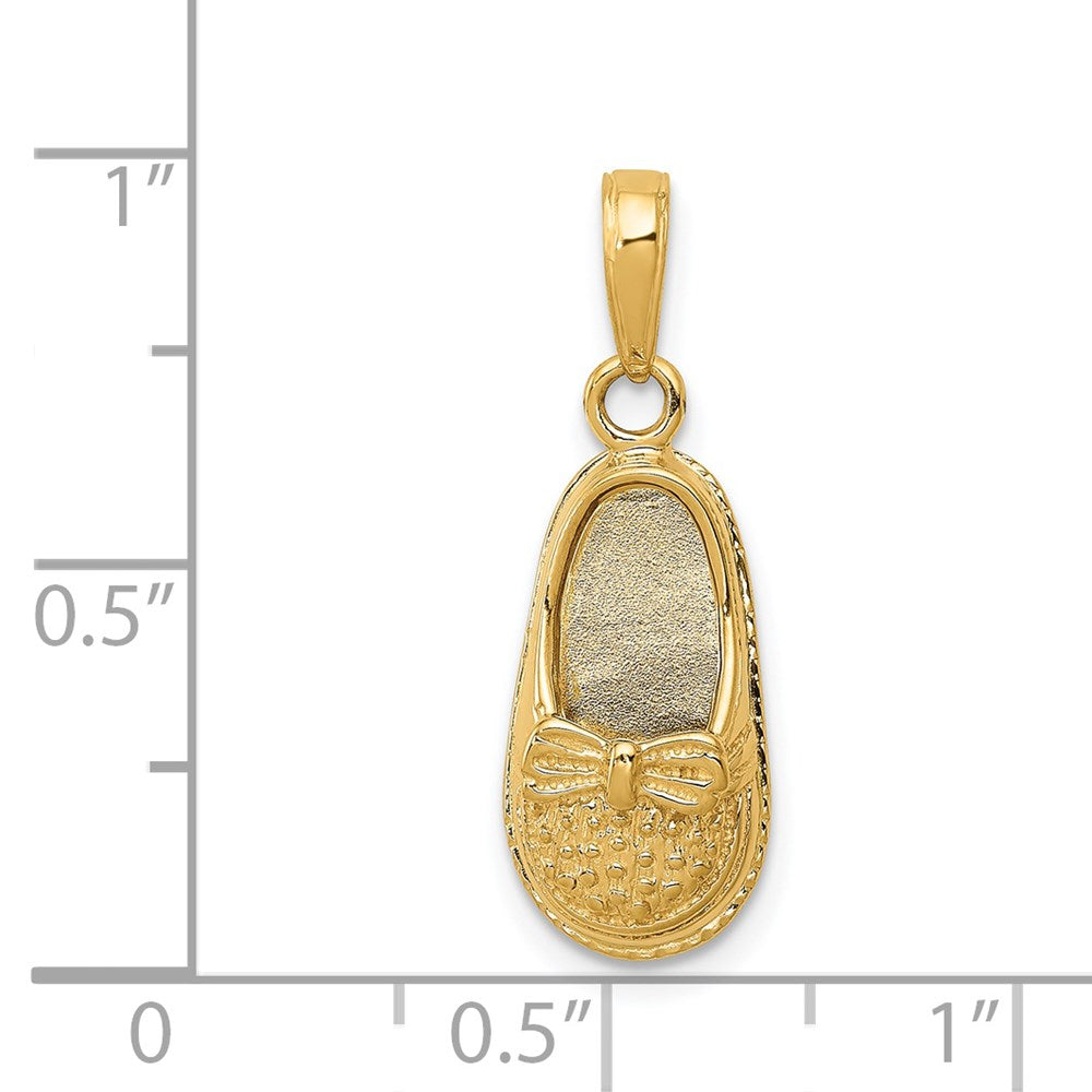 14k 3-D Shoe with Bow Pendant