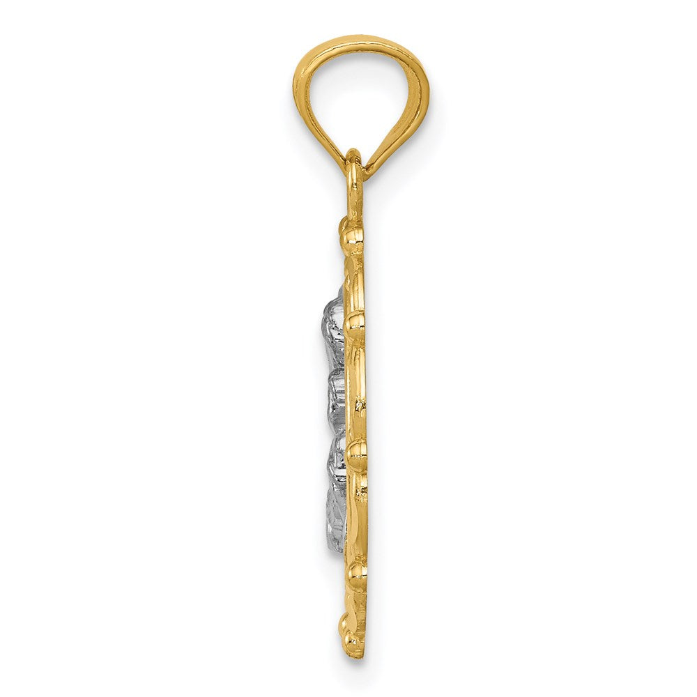 14k w/Rhodium Mother Holding Pendant
