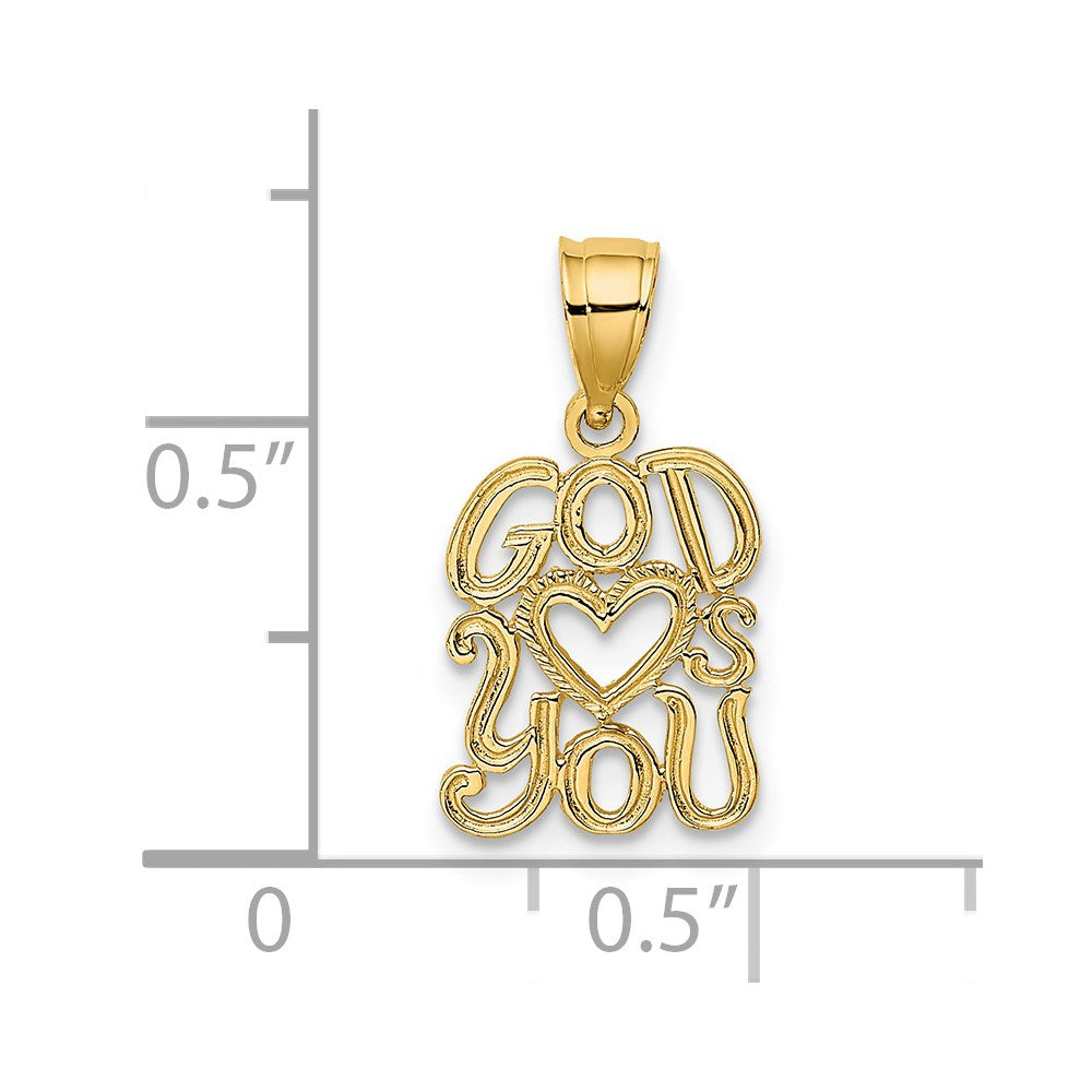 14K GOD HEARTS YOU Charm
