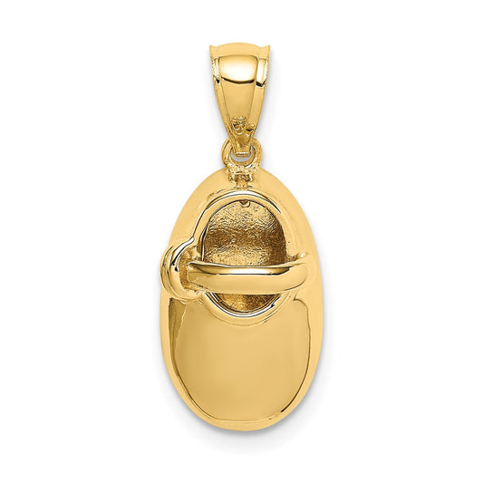 14K Polished 3D Shoe Pendant
