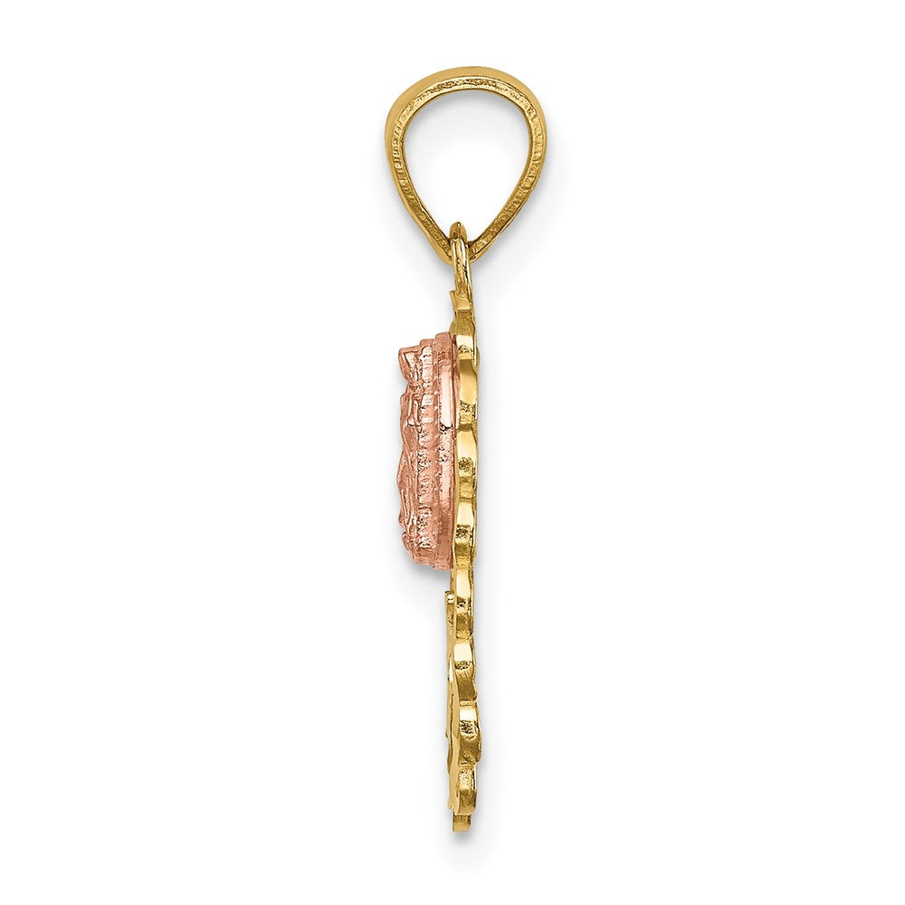 14K Two-tone w/White Rhodium of Guadalupe 15 Pendant